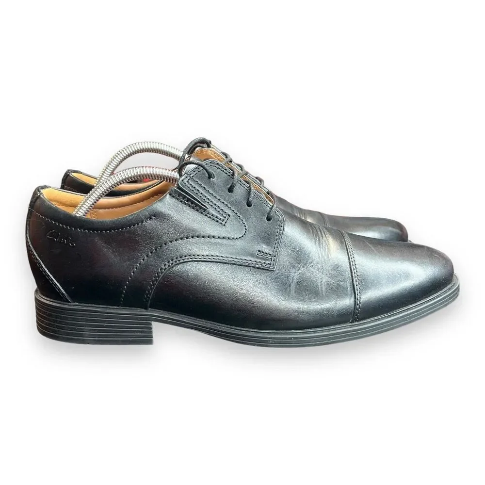 Clarks Men's‎ 9.5 W Whiddon Cap Black Leather 26152912